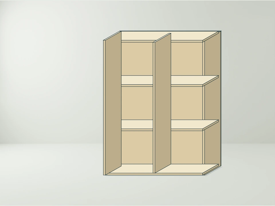 Open vakkenkast als conceptbeeld van het Cabineteer-model